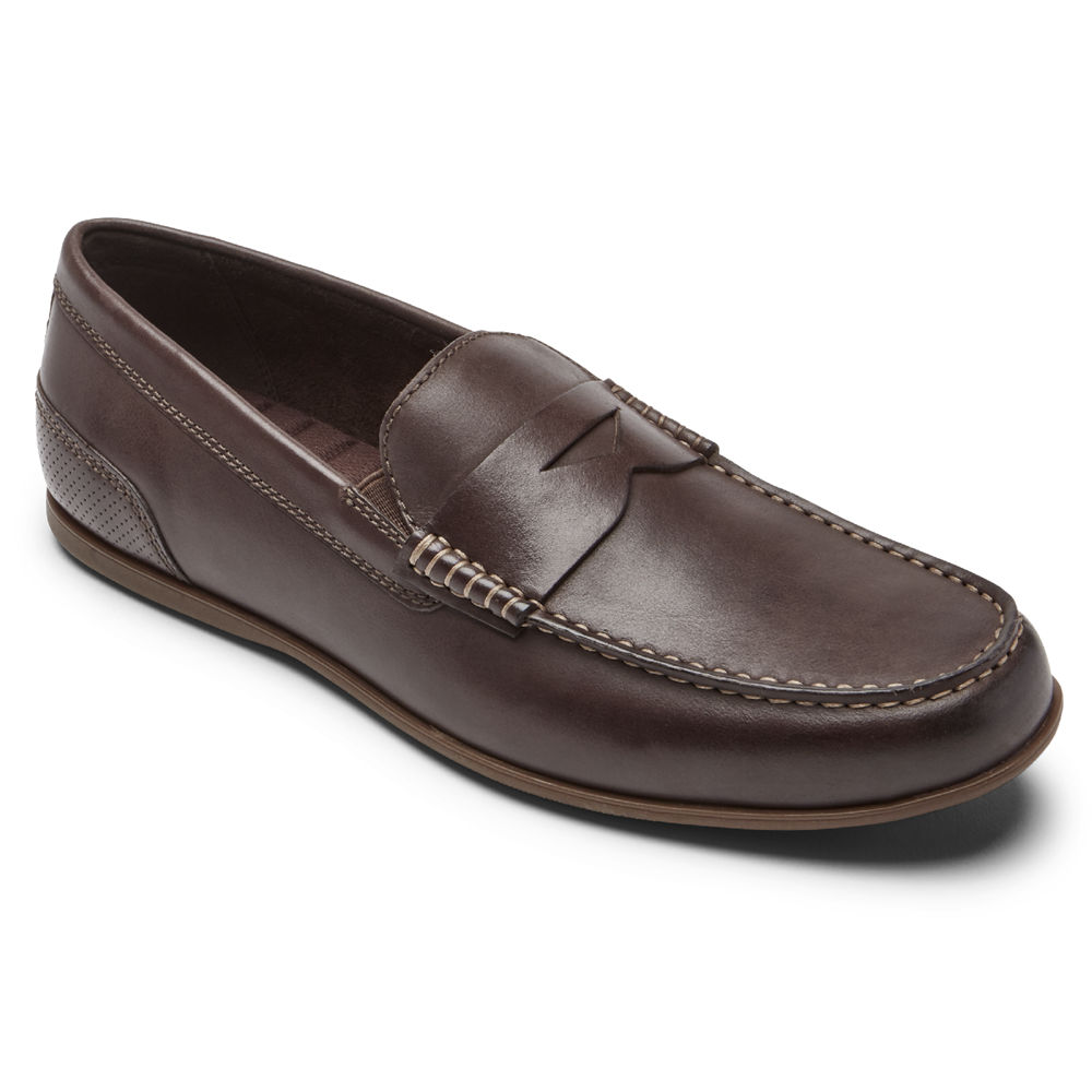 Slip-Ons Rockport Hombre Mexico - Malcom Penny Marrom Oscuro - XCVRF0742